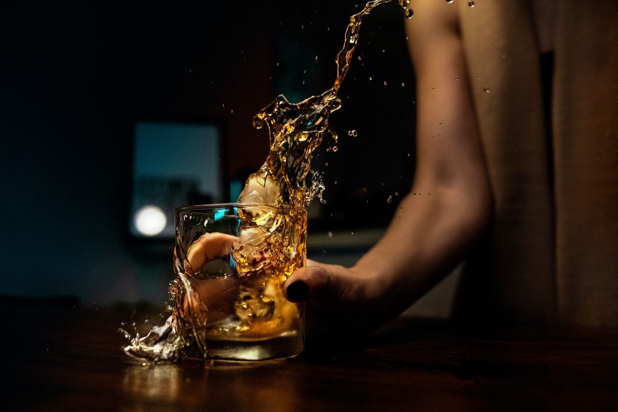 Alcohol poured into a glass