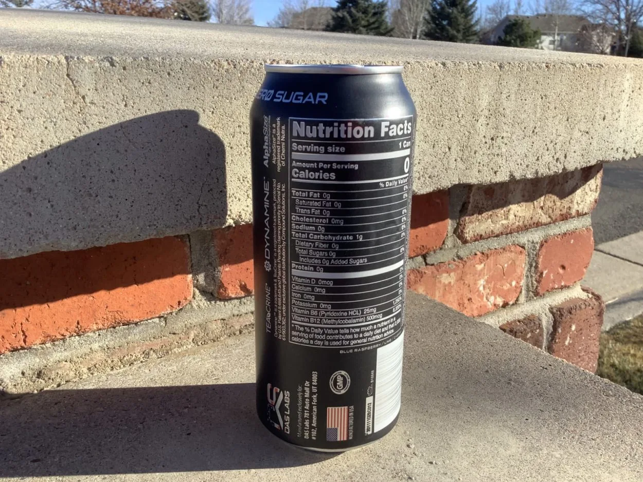 Nutrition Facts of Bucked Up energy drink