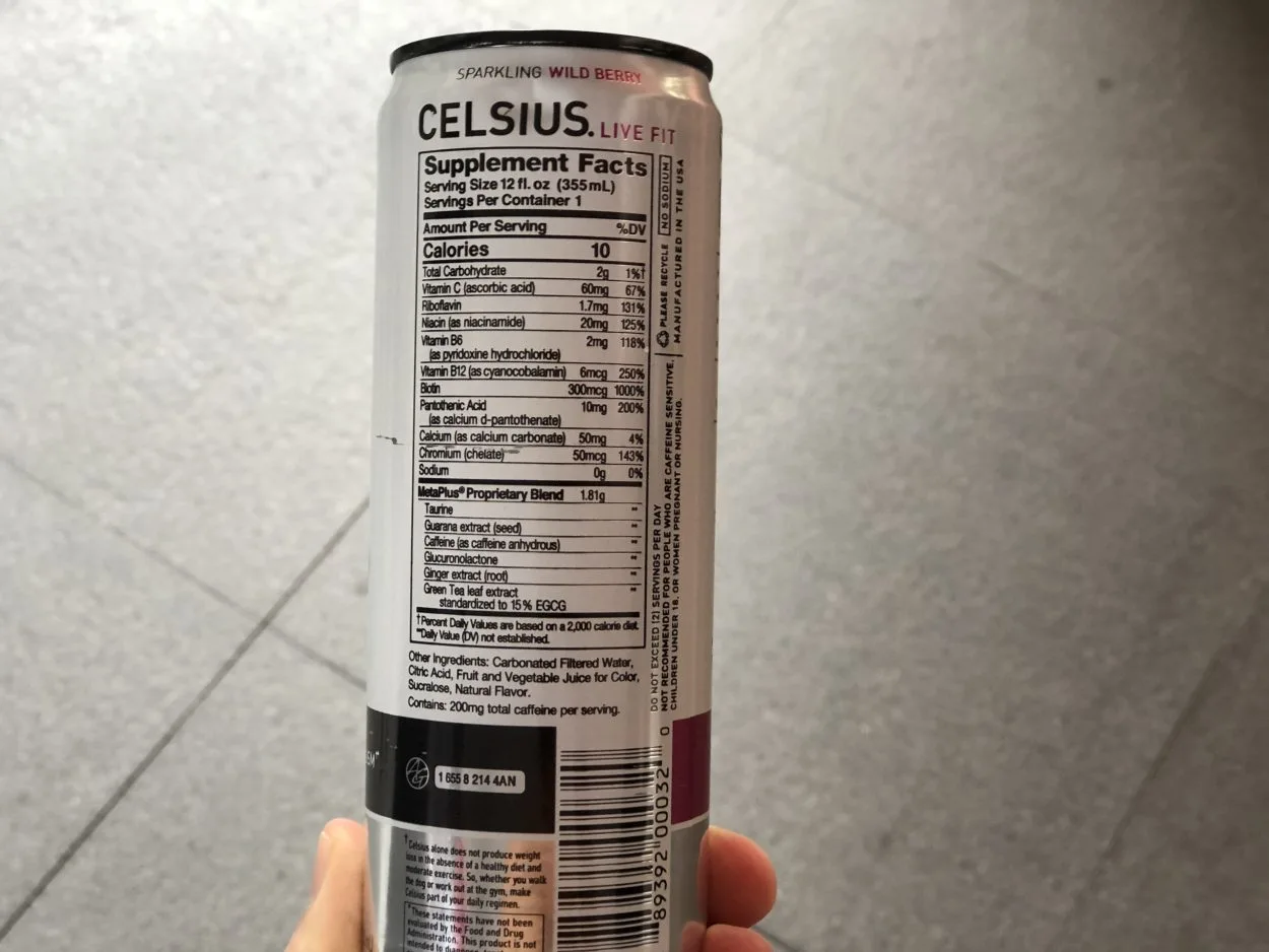 Celcius Energy Drink Nutrition Facts