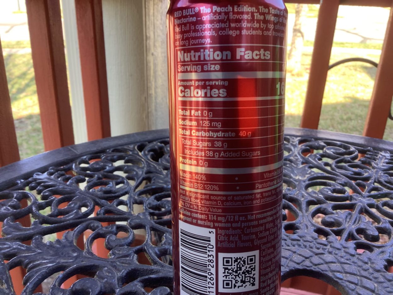 Red Bull Peach Edition Nutrition Facts