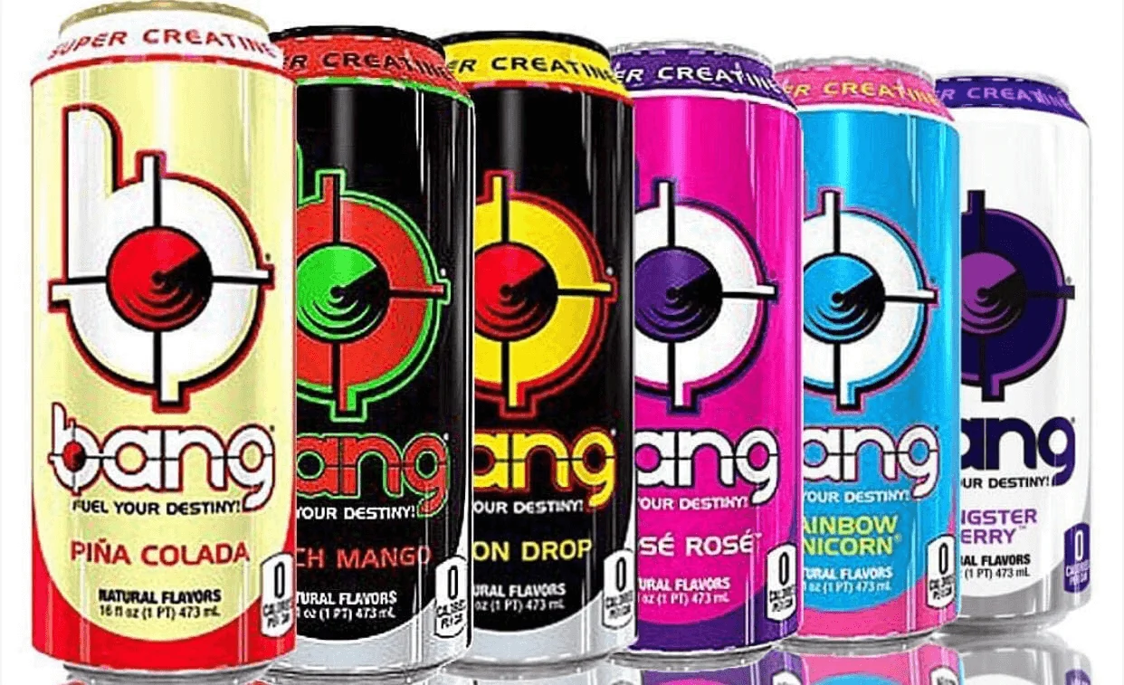 Cans of Bang energy drink.