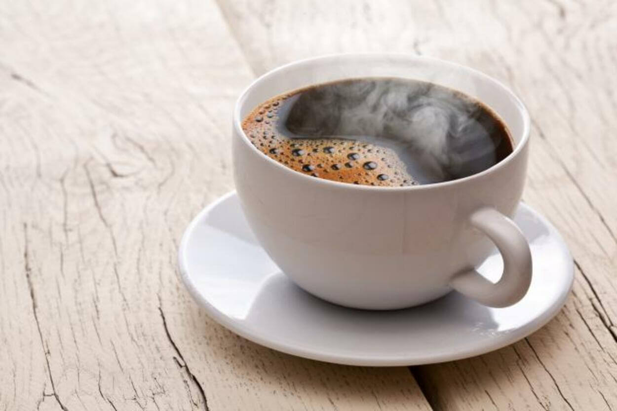 Image of hot black coffee.